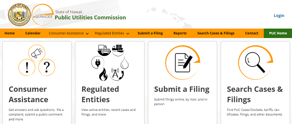 Preview of the CDMS eServices homepage